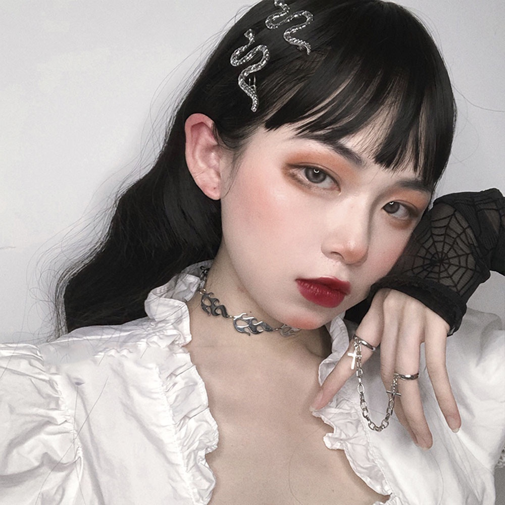 【COD Tangding】Ins Cool Girl Dark Snake Scorpion Snake Winding Creative Personality Hairpin Bang Clip