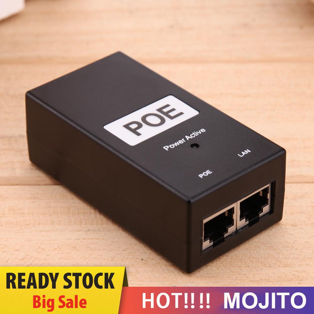 MOJITO 48V 0.5A 24W Desktop POE Power Injector Ethernet Adapter Surveillance CCTV