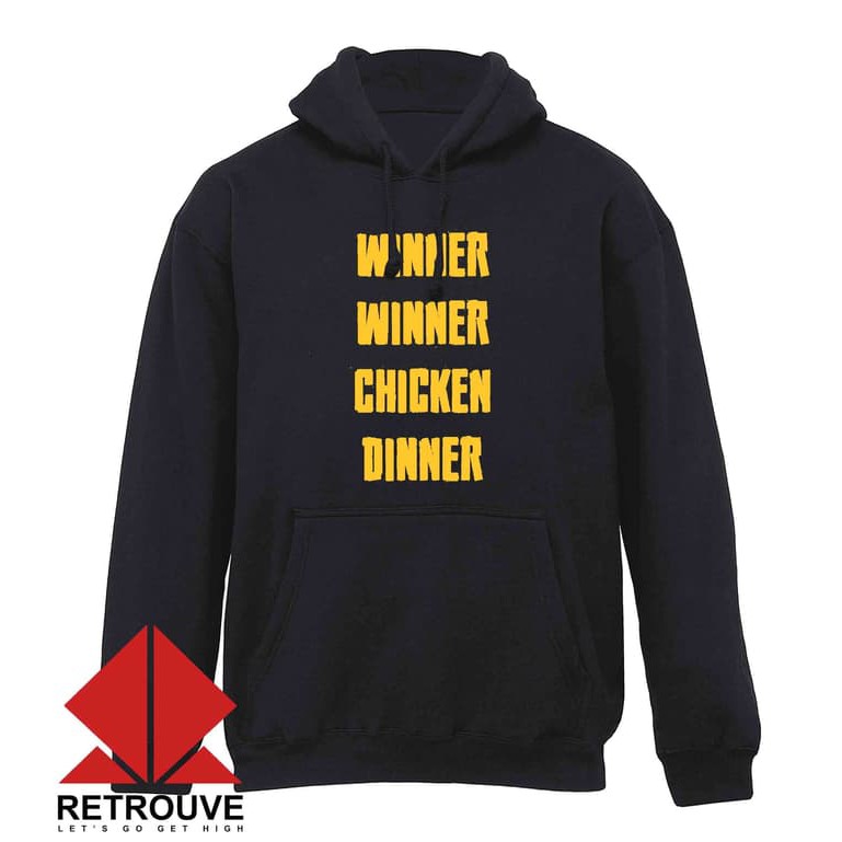 Hoodie PUBG Winner Winner Chicken Dinner-Hitam