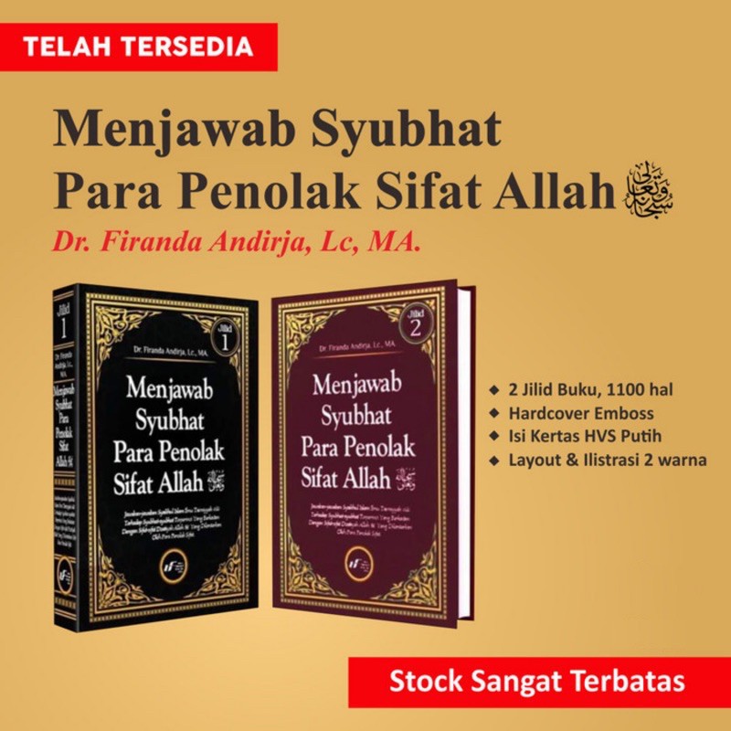 Buku Menjawab Syubhat Para Penolak Sifat Allah - 2 Jilid - Ustadz Firanda - Asli