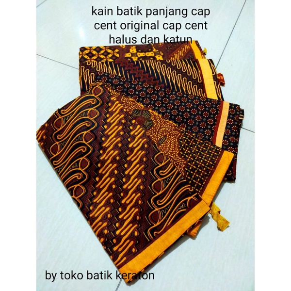 Kain Batik Panjang Soloan Halus Asli  Cap Cent 100%handmade katun