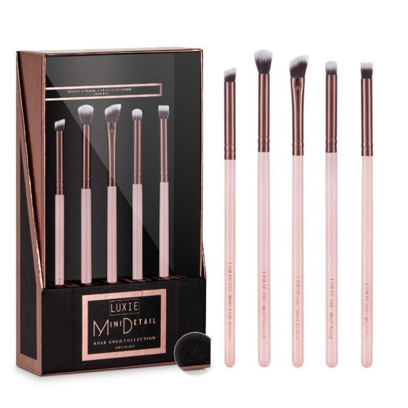 

LUXIE Mini Detail Eye Brush Set - Rose Gold