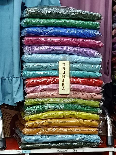 Gamis Jersey kerut tangan