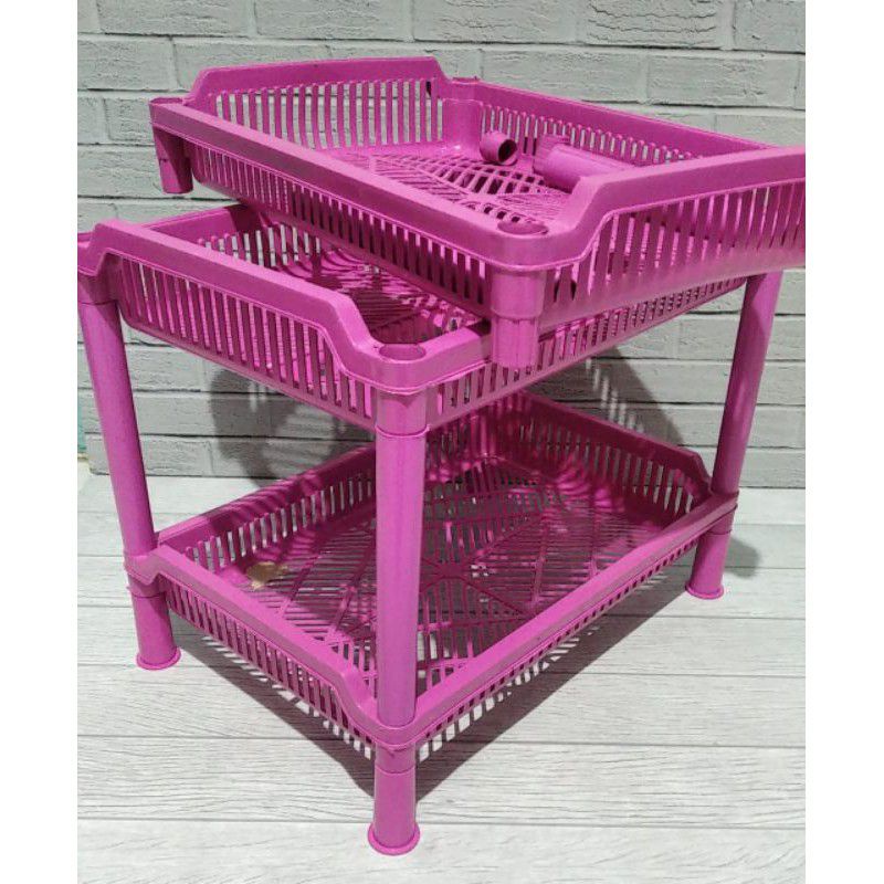 Rak Plastik Susun 3 Serbaguna Rak Piring Gelas Plastik