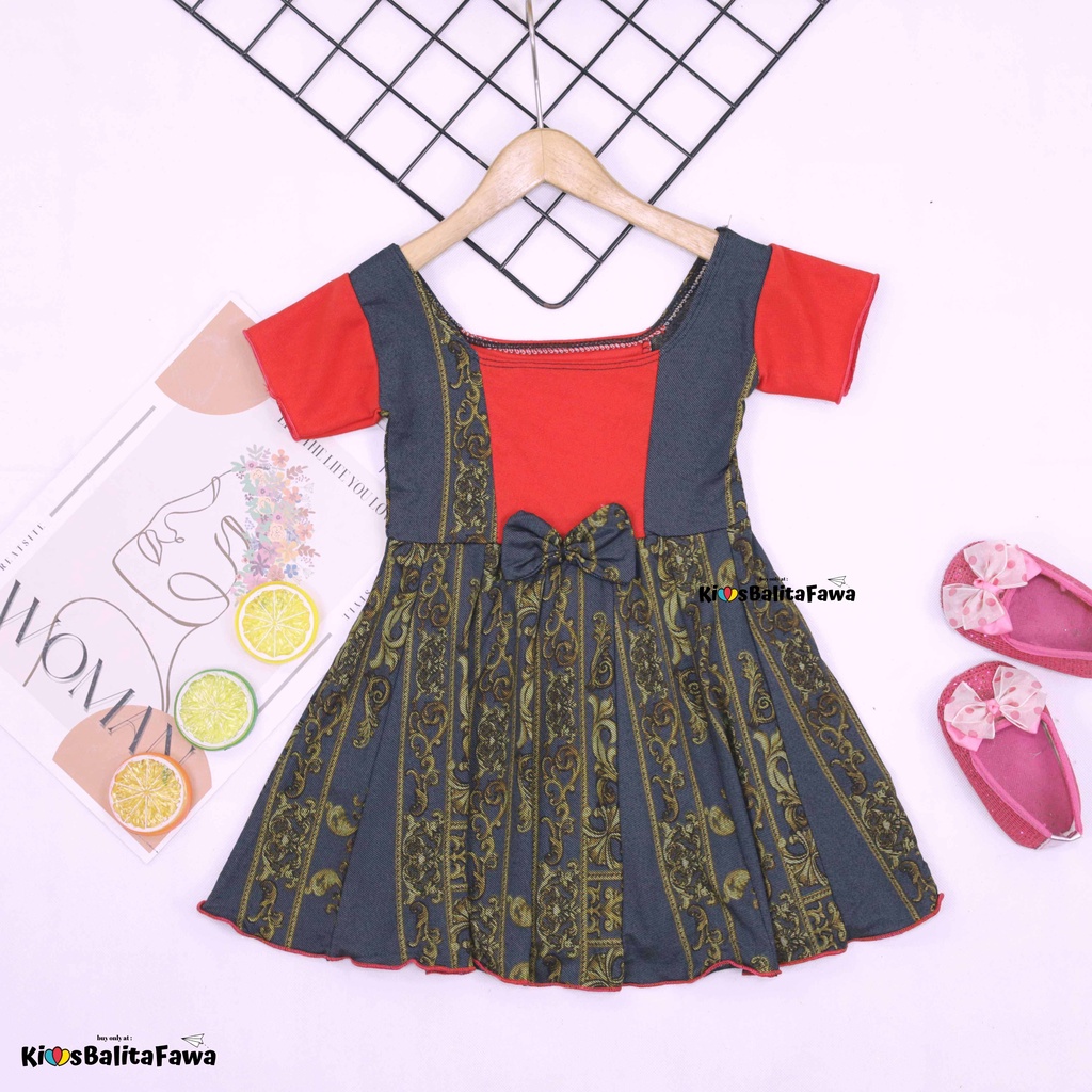 [BATIK] Dress Nadine uk 1-5 Tahun / Dres Pesta Anak Perempuan Murah Harian Pakaian Baju Cewek Imp