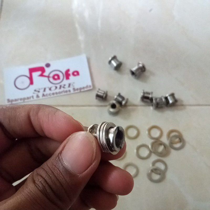 Ring untuk baut chainring sepeda, ring baut chainring