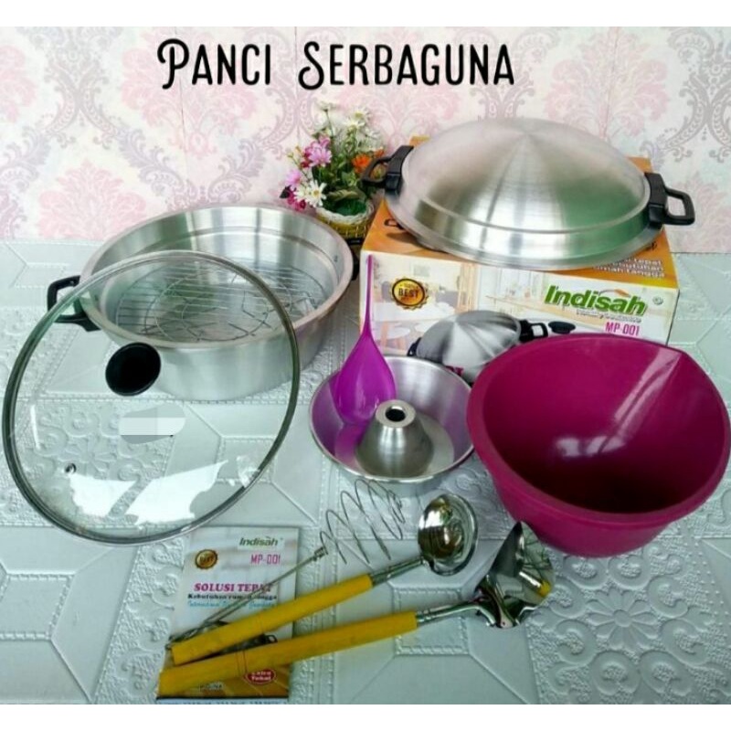 Panci serbaguna lengkap magic pot Indisah set/perabotan dapur 1 set rebus kukus oven panggang bolu m