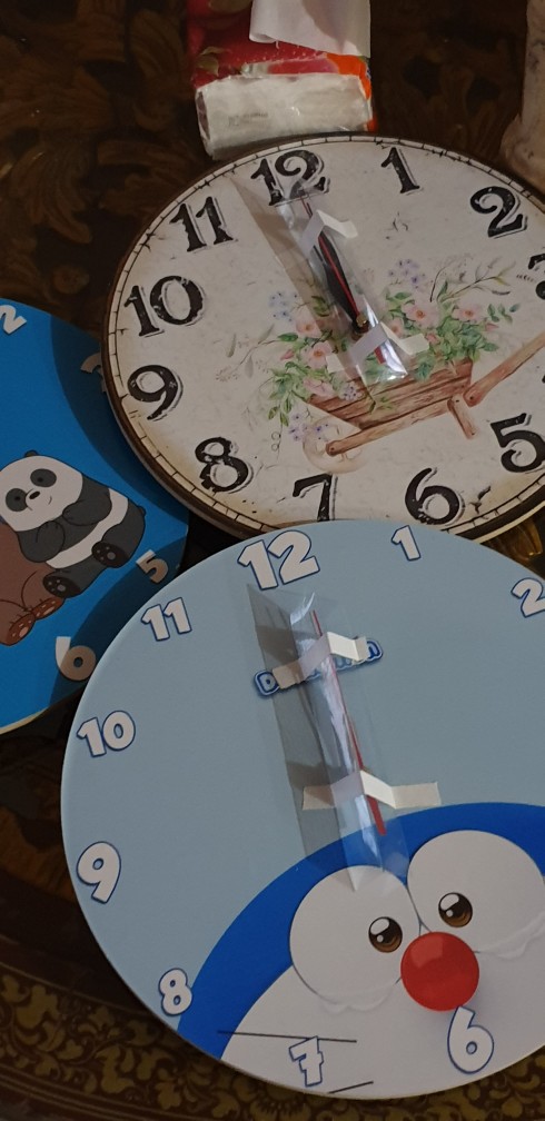 069 Jam Dinding Unik Cantik Motif Bunga Eropa Style