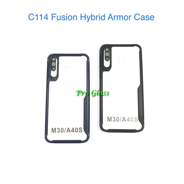 C114 Samsung A50 / A50s / A51 / A71 / M30 / A40s Fusion Hybrid Armor Case Silicone Acrylic