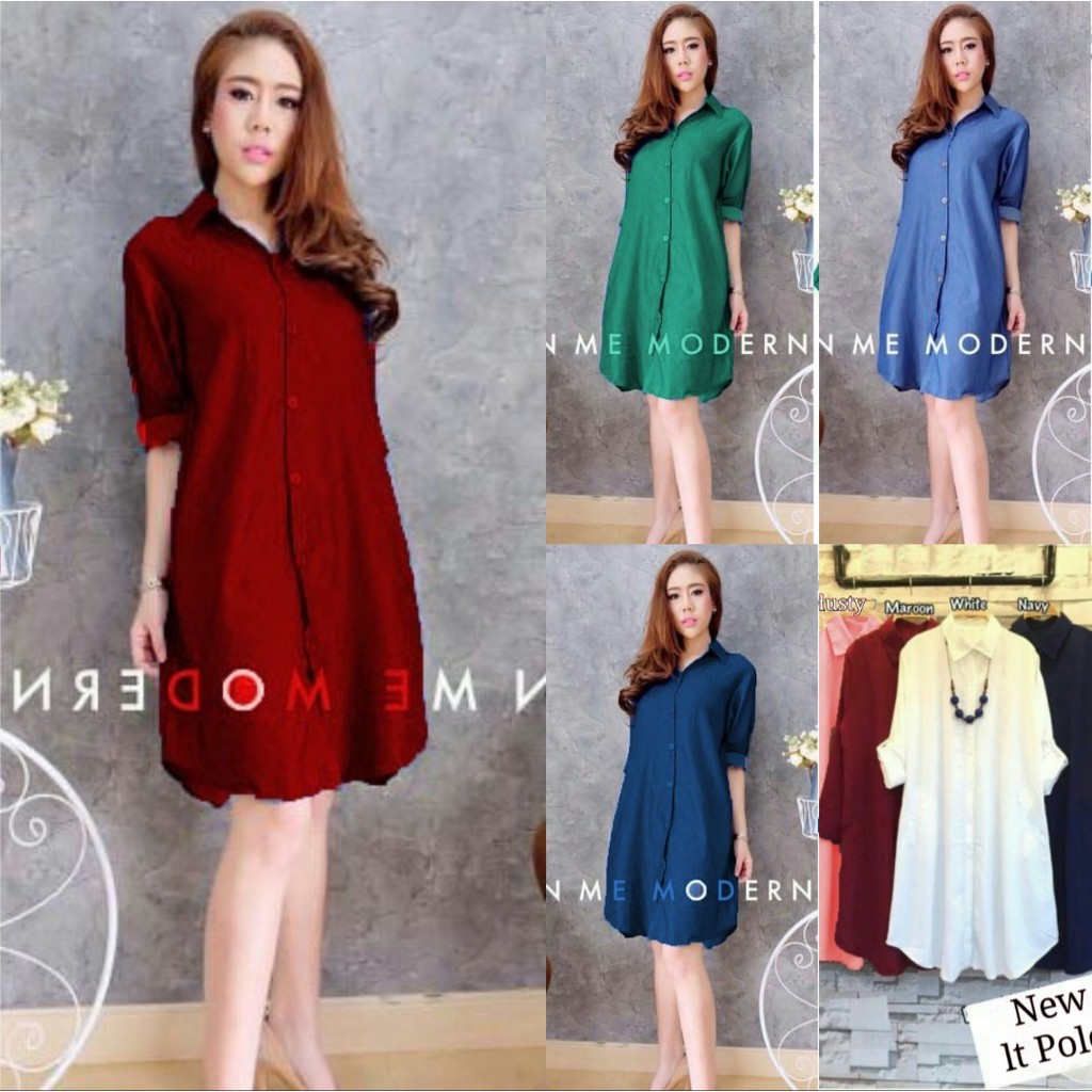 +[HNFK] Longtop Katun / Longtop Maria / Longtop Terbaru / Kemeja Panjang Wanita / Tunik Wanita