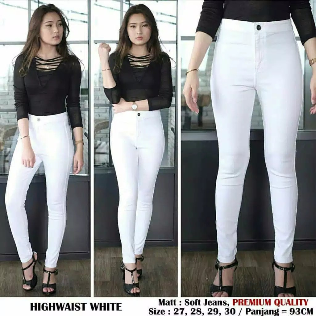 CELANA HIGHWAIST PUTIH/CELANA PANJANG WANITA