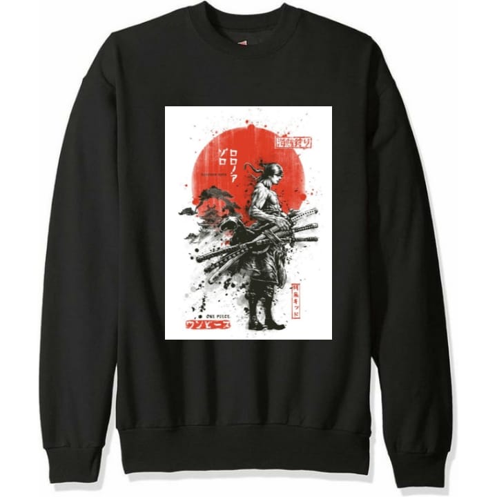 Sweater Zoro One Piece 1 | Switer anime keren | Sweter keren | Sweater cowok hitam keren | Sweater p