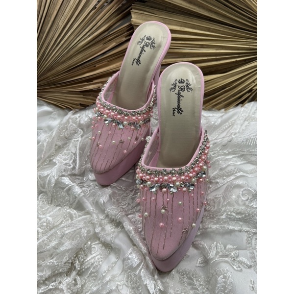 sepatu wedding wanita syantika pink tinggi 12cm tahu