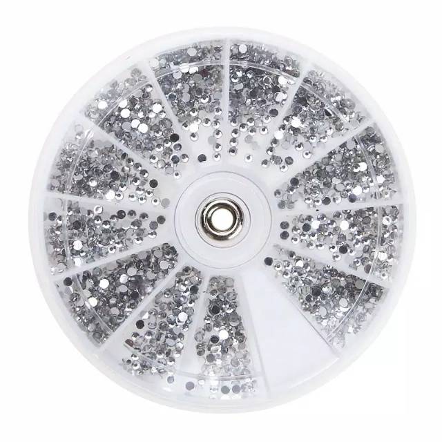 2400pcs Rhinestone clear uk.  1.5mm / Berlian imitasi bulat pipih 3D / dekorasi nail