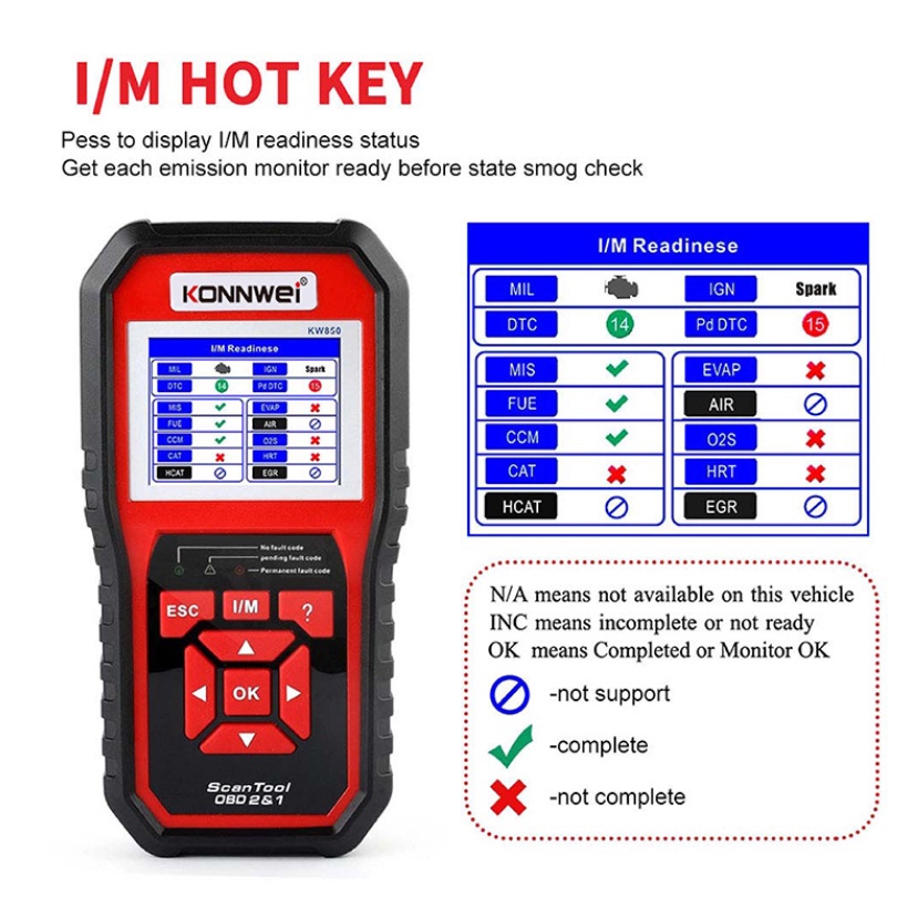 Original KONNWEI OBD2 KW850 Alat Scanner Diagnostik OBD OBD2 Untuk Mobil