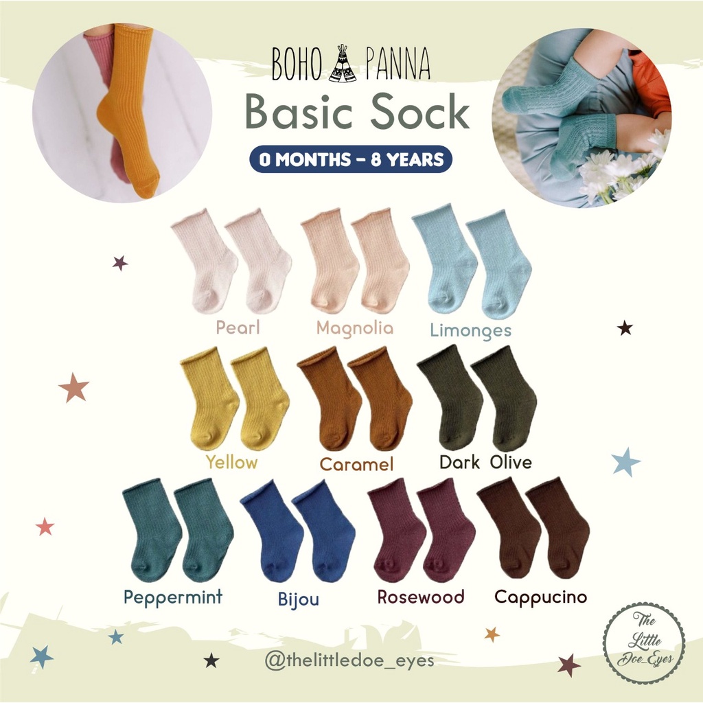 Bohopanna Basic Sock Vol.1 Kaos Kaki Anak Bayi