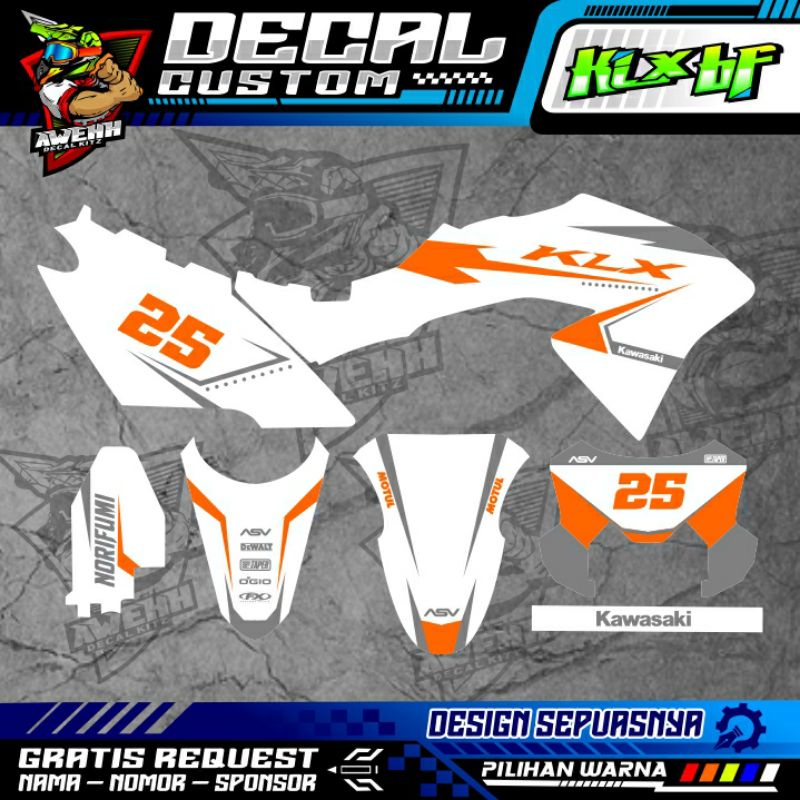 DECAL KLX BF KLX LAMA KLX G 150 PUTIH SIMPLE