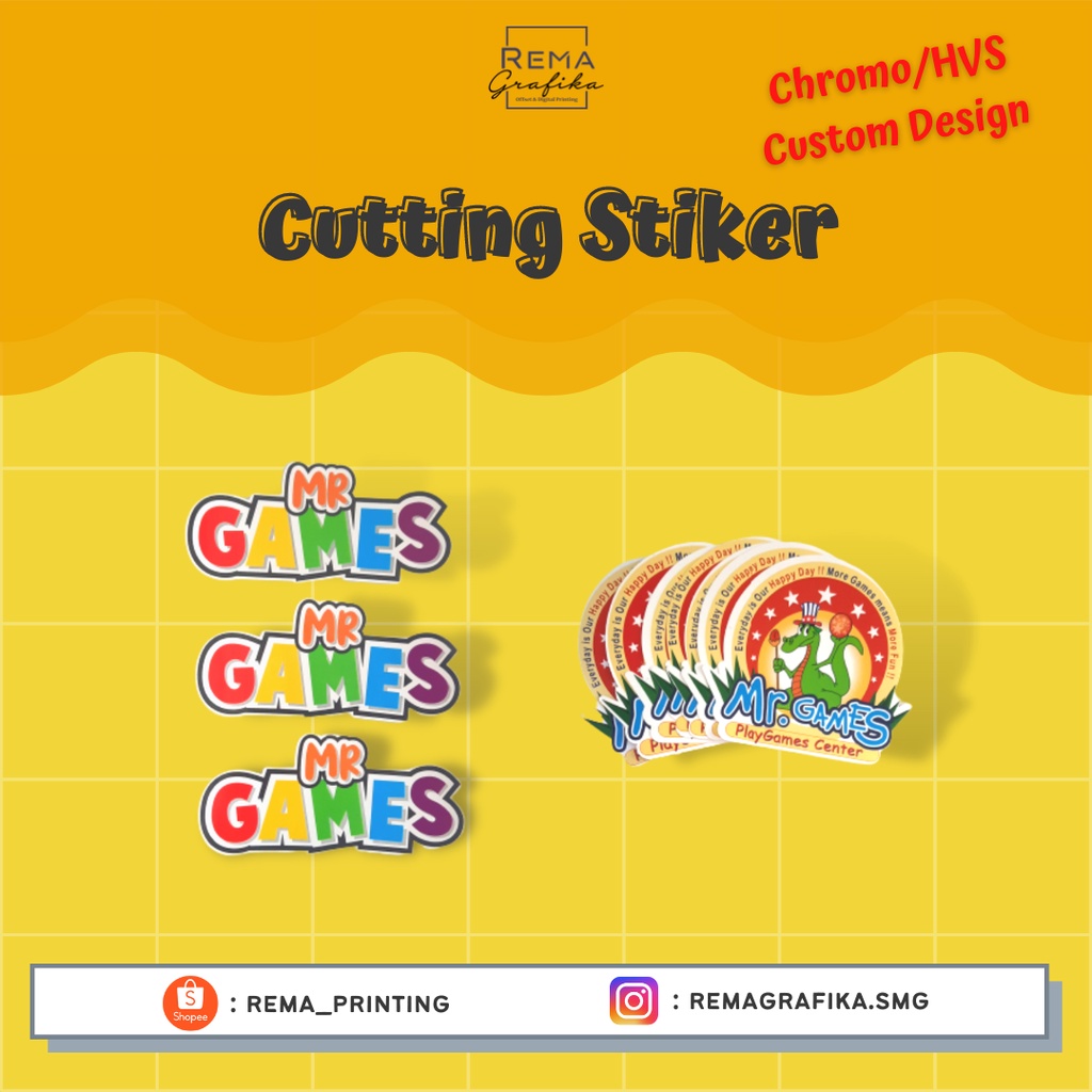 

Stiker Kemasan Kiss Cut | Stiker Chromo | Stiker Tahan Air (Vinyl) Bebas Custom Sticker Include Cutting