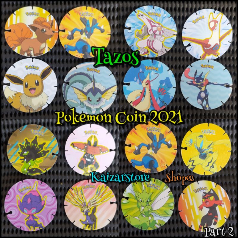 Mainan Tazos Pokemon Coin 2021 hadiah Chiki Balls pikachu tajos rare Asia Indonesia part 2