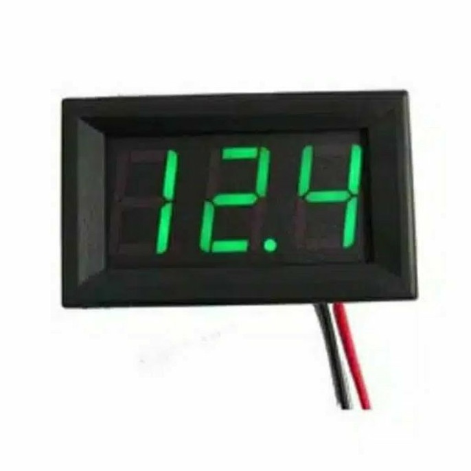 Voltmeter digital DC Hijau