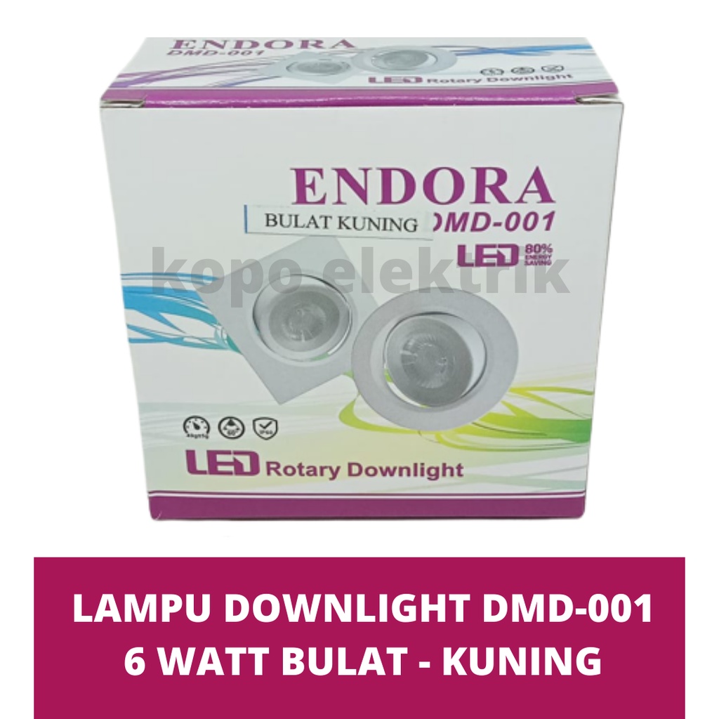 Lampu Downlight Spotlight Rotary 6 watt Bulat