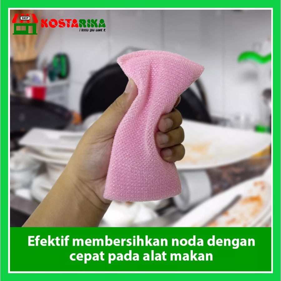 Sabut Jaring Pink untuk Alat Makan Plastik 3M Scotch Brite ID 60