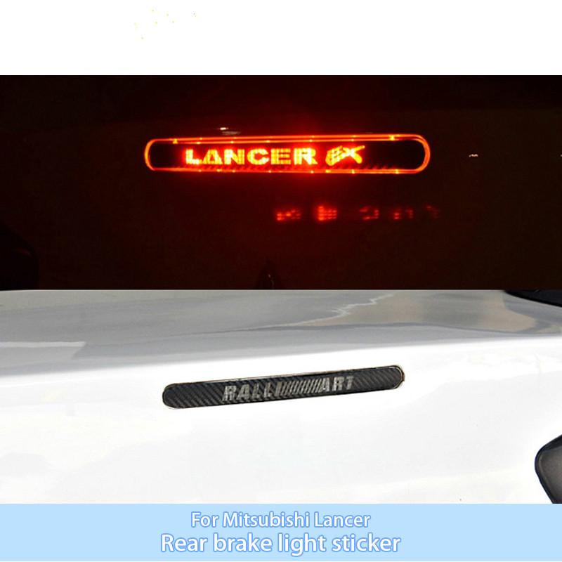 Stiker Lampu Rem Tinggi Bahan Serat Karbon Warna Hitam Untuk Mitsubishi Lancer Ex