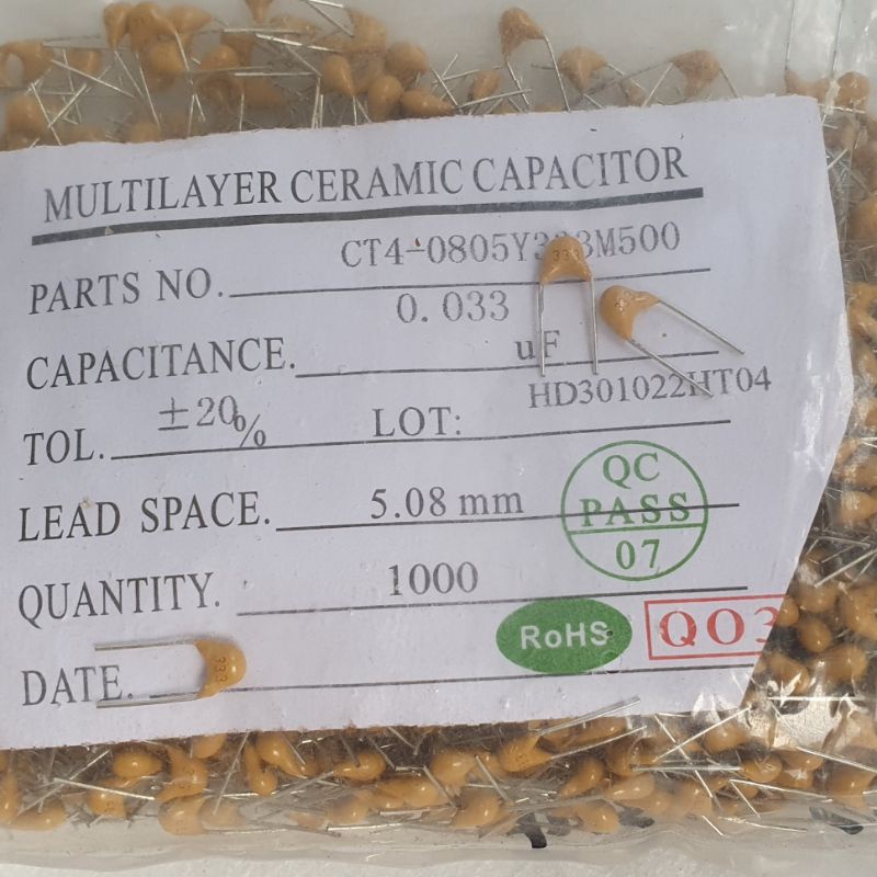 Kapasitor 333 33nf MLCC Multilayer Ceramic Capacitor 333 33nf Kualitas Bagus perbiji