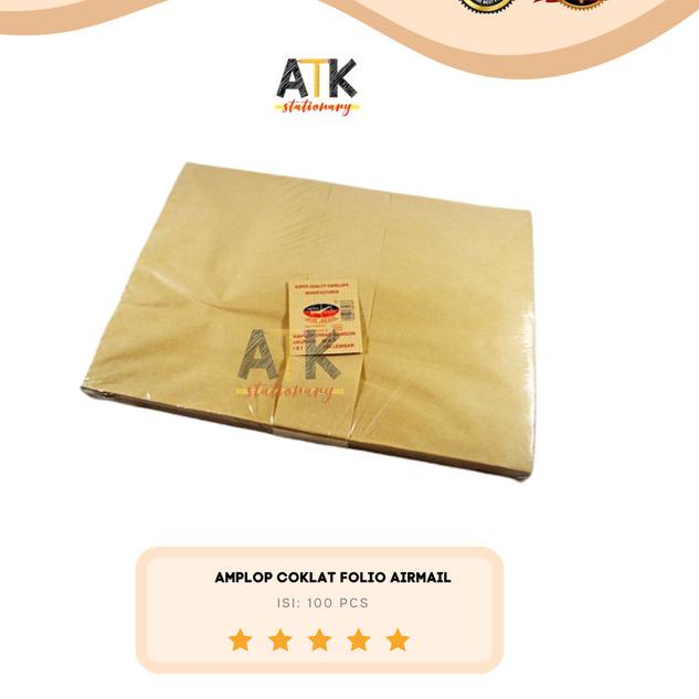 

♞ Amplop Coklat Folio Airmail atk ➳