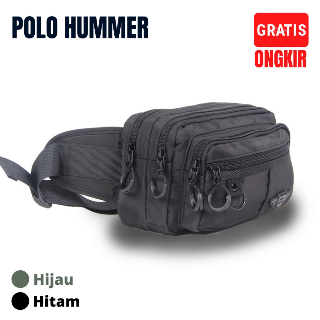 Tas Pinggang Kecil Banyak Kantong - Waist bag Sling Bag POLO HUMMER