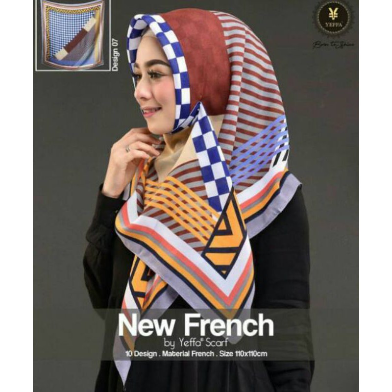 Kerudung segiempat new french by Yeffa