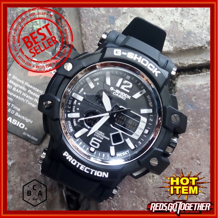 Jam Tangan CASIO GSHOCK G SHOCK  GPW-1000 HITAM LIST PUTIH KWS