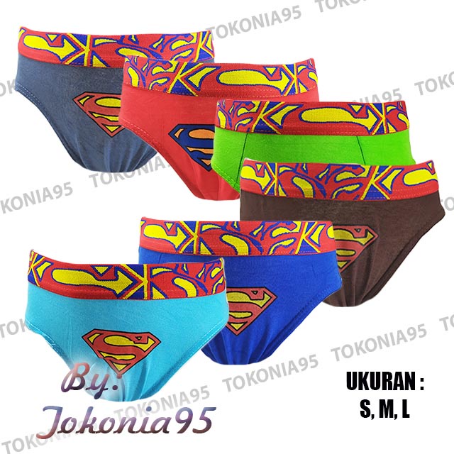 3 PCS CD Anak Cowok - Celana Dalam Motif Superman Multicolour 1 2 3 4 Tahun