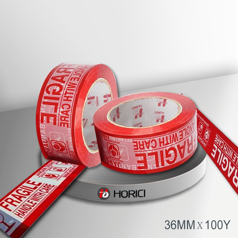 

HORICI TAPE 36MMx100Y lakban Fragile Jangan di banting Isolasi Mudah Pecah Belah Aneka varian termurah satuan