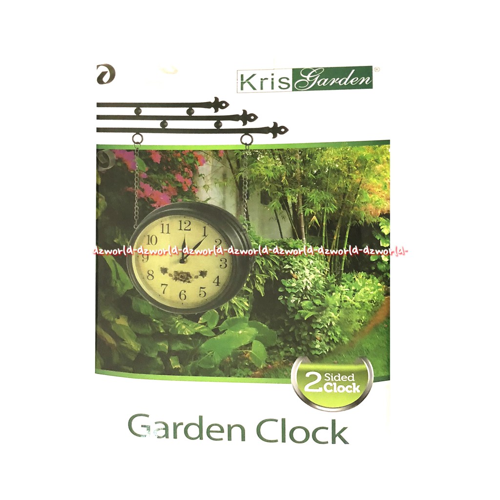 Krisgarden Garden Clock Green Jam Hijau Untuk Outdor Rantai Jam Hias Taman