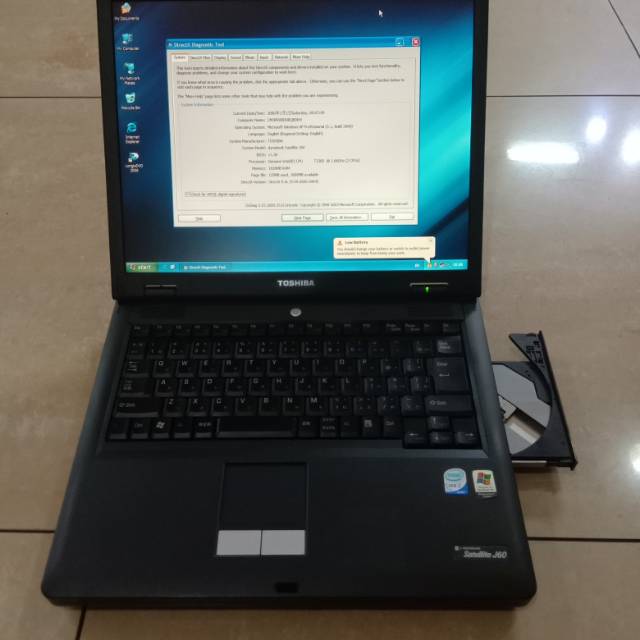 Laptop Toshiba Satellite J60 Ram 2GB Hardisk 160GB Kondisi 