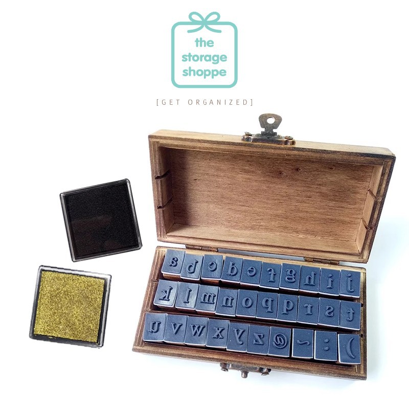 

The Storage Shoppe - Alphabet Stamp Set / Rubber Stamp Set With Ink Pads / Stempel Huruf