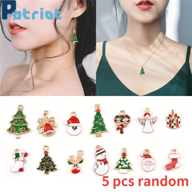 [ 5pcs Fashion Metal Alloy Christmas Charm Decoration children gift birthday wedding party ]