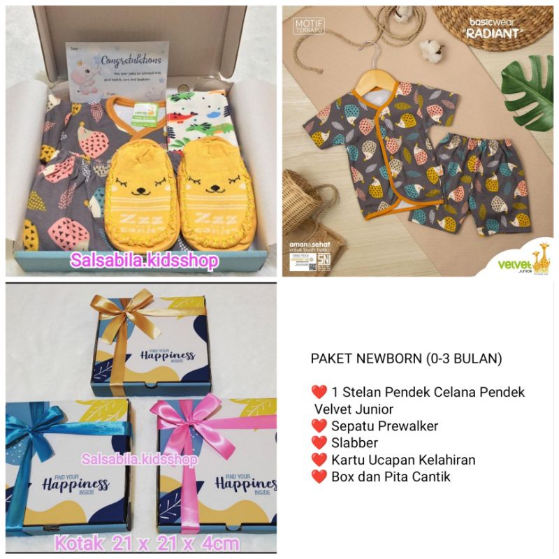 HAMPERS BAYI NEWBORN VELVET JUNIOR / KADO LAHIRAN BAYI MURAH-PAKET STELAN PDK B