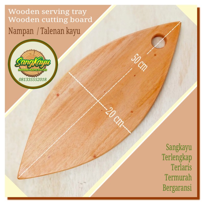 Wooden serving board kayu 50x20 Wooden Tray Talenan kayu nampan kayu