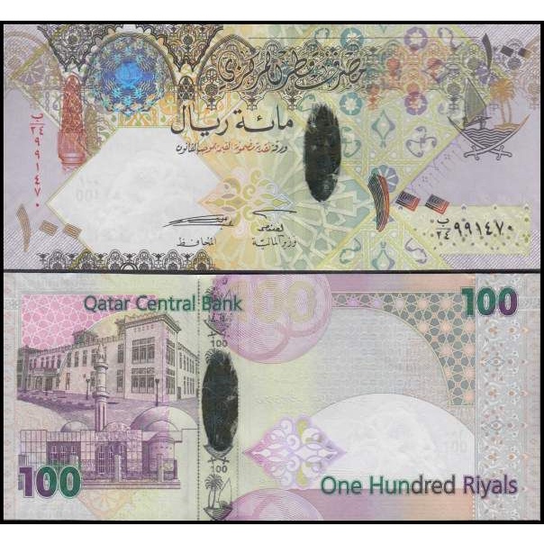 QATAR 100 RIYALS UANG ASING QAR