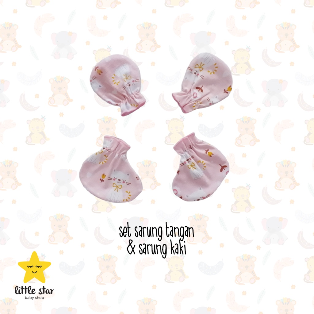 Set Sarung Tangan Sarung Kaki Bayi Y-lin Print