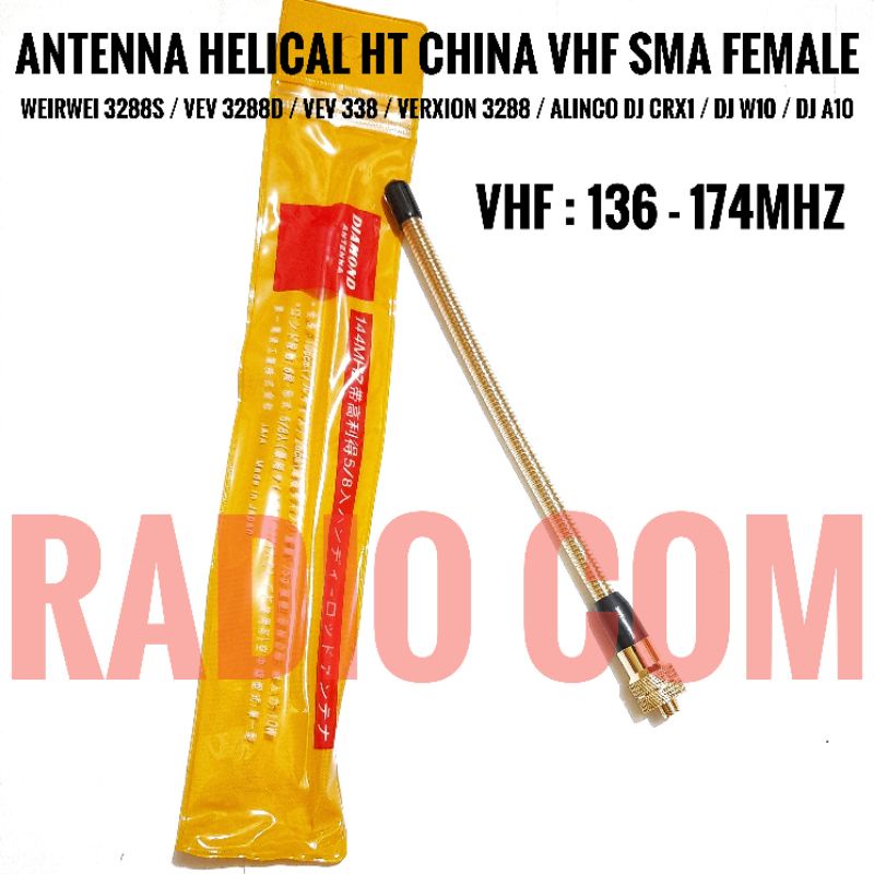 ANTENA HELICAL HT VHF WEIEWEI VEV 3288S VEV 338 VERXION 3288 ALINCO DJ W10 DJ A10 CRX1 VHF SMA FEMALE