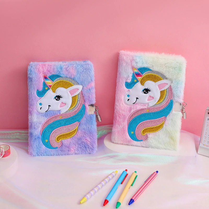 DIARY UNICORN GEMBOK NOTEBOOK UNICORN BUKU TULIS ANAK CATATAN HARIAN KADO ULTAH ANAK PEREMPUAN