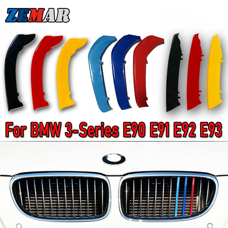 3pcs Strip Trim Grill Depan Warna Jerman Untuk BMW 3 Series E90 E91 E92 E93 03-13