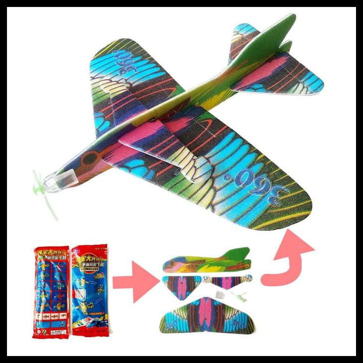 PESAWAT BUSA GABUS BESAR FLYING GLIDER MAINAN INDONESIA 90AN JADUL - RANDOM