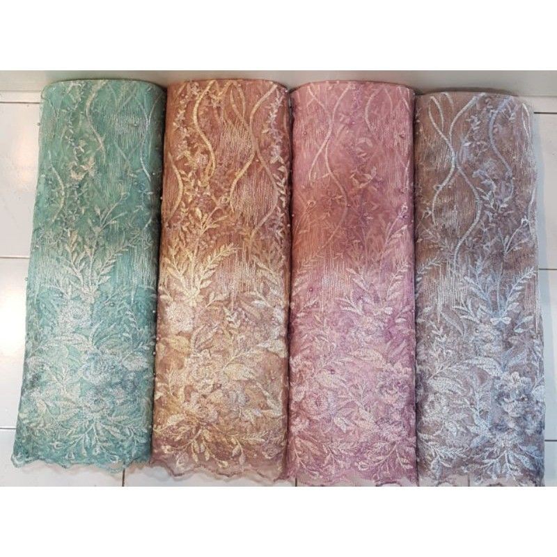 tile mutiara bunga bordir tebal(harga rp. 22.500/setengah meter)