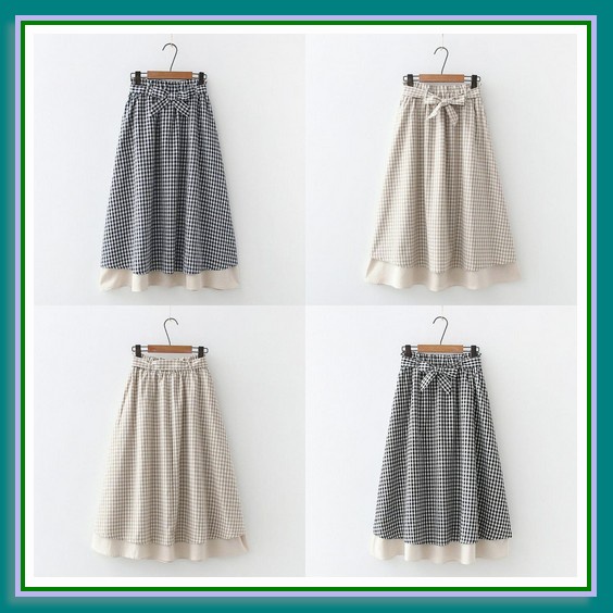 Rok Panjang Rempel Wanita Korea Bahan Katun Sigaret Jumbo Kekinian Nindi Skirt - Rok Katun Murah /