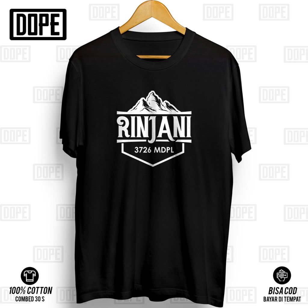 Kaos Outdoor Gunung Rinjani Premium Pendaki Gunung Hiking Baju Pria Wanita Tshirt Cotton Combed 30s