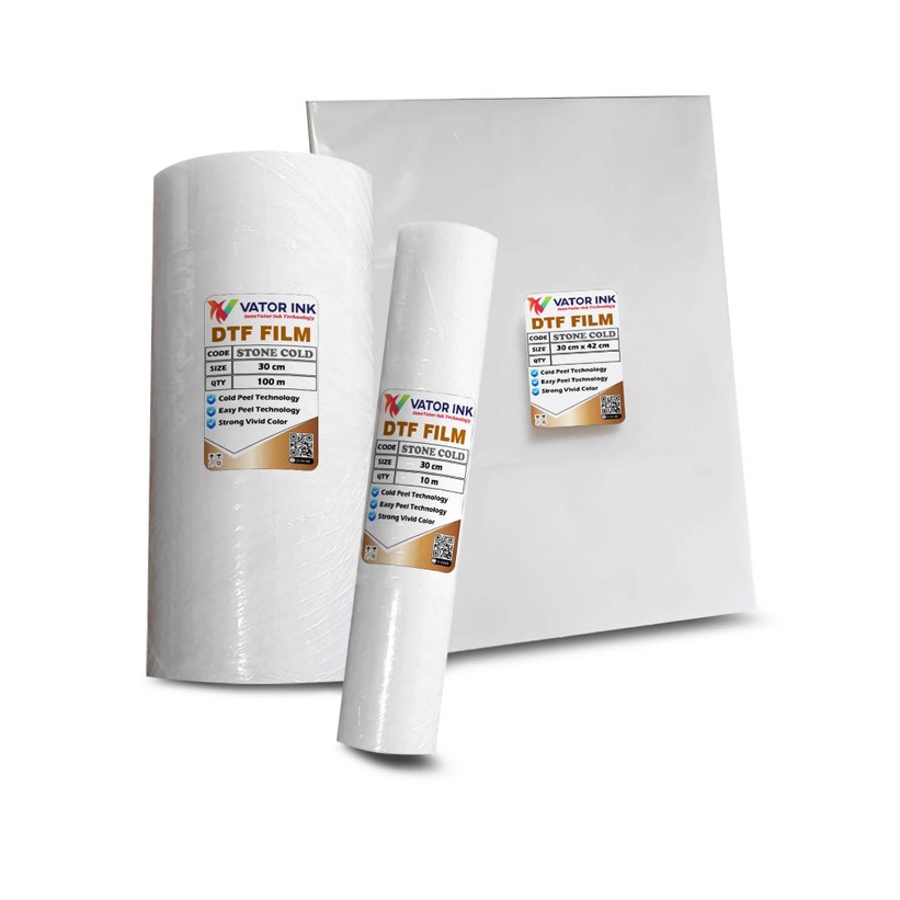PET FILM DTF VATOR STONE COLD 30CM x 1M | METERAN | EASY PEEL | PET FILM DTF VATOR